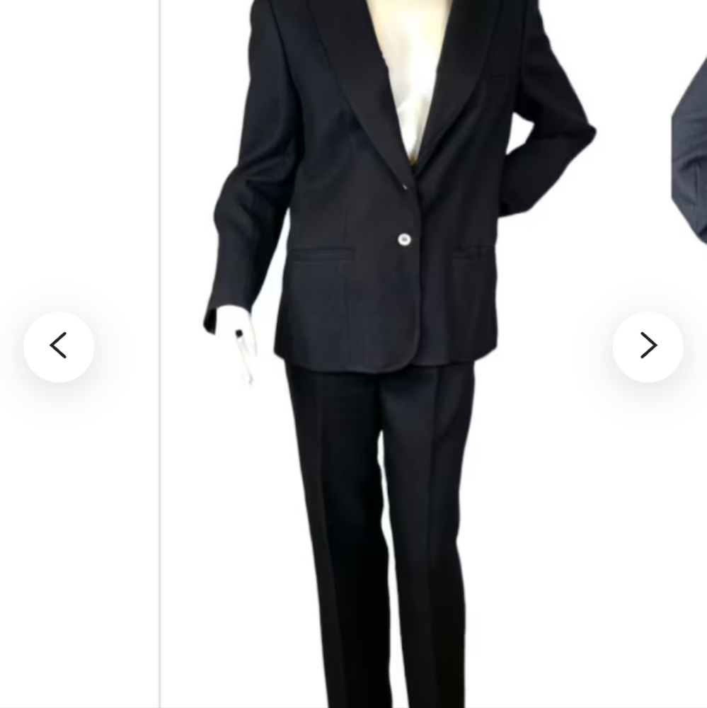 RARE Evan-Picone Vintage Black Linen Pants Suit Size 8 - Picture 9 of 16